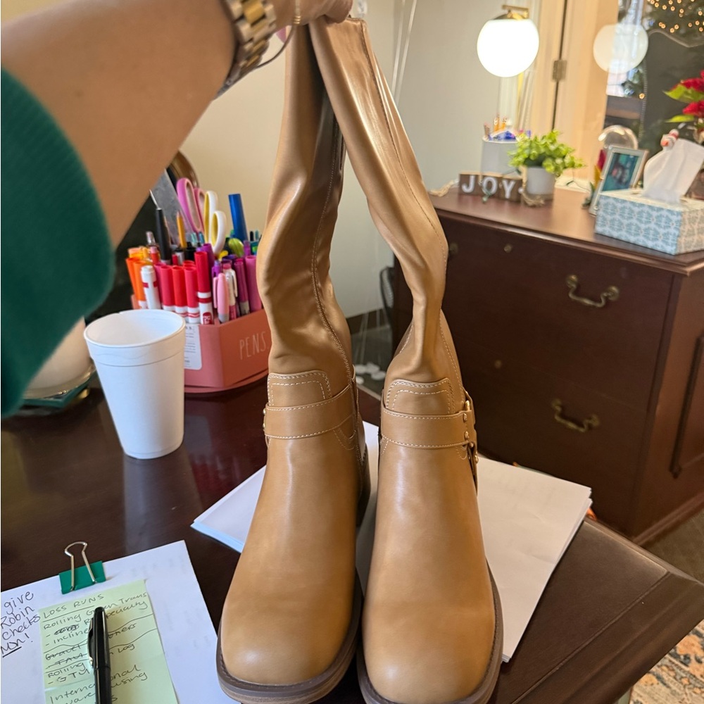 Pierre Dumas Tan Combat & Moto Boots - Picture 4 of 8